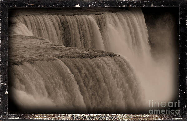 Daguerreotypes Poster featuring the photograph Niagara Falls Daguerreotype Effect by Rose Santuci-Sofranko