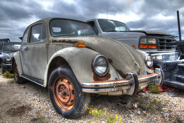 Volkswagen Poster featuring the photograph Old VW Beetle by Jonathan Davison