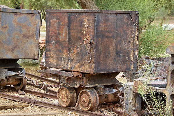 Ore Car Train Poster featuring the photograph Ore Car Trian by Phyllis Denton