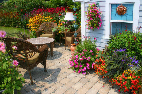 Outdoor Poster featuring the photograph Outdoor Patio by Cindy Haggerty