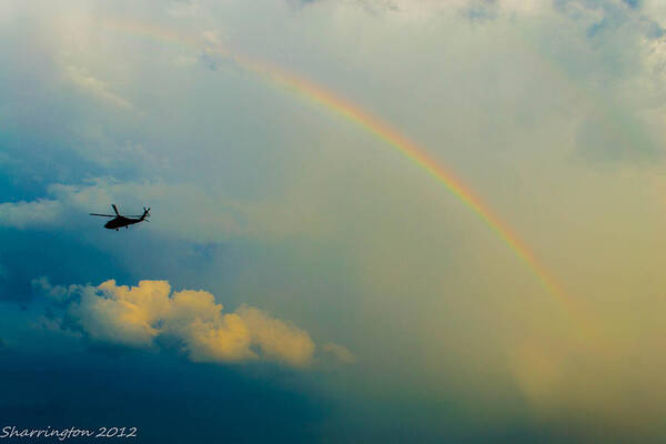 Helicopter Poster featuring the photograph Over the Rainbow by Shannon Harrington