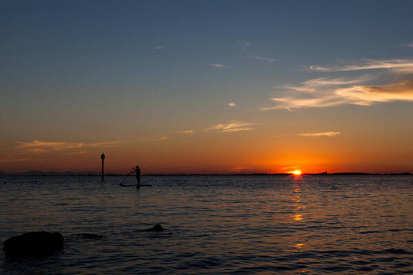 Paddle Poster featuring the photograph Paddle Board Sunset #2 by Monte Arnold