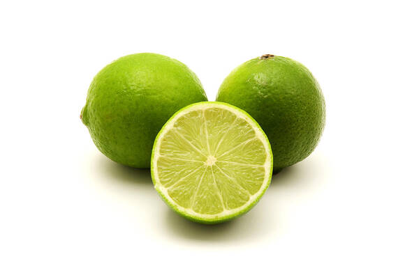 White Background Poster featuring the photograph Persian lime by Fabrizio Troiani