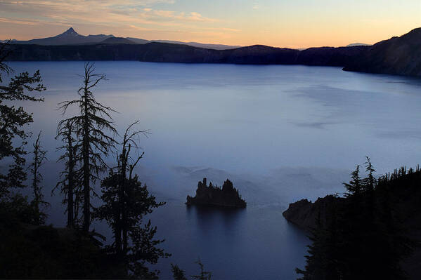 Phantom Ship Poster featuring the photograph Phantom Ship sunrise at Crater Lake by Pierre Leclerc Photography