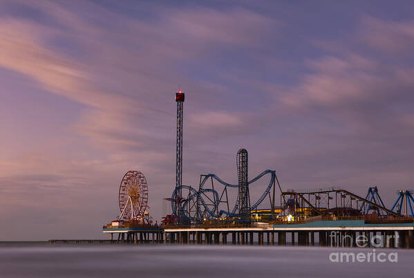 Pleasure Pier Amusement Park Poster featuring the photograph Pleasure Pier Amusement Park Galveston Texas by Keith Kapple