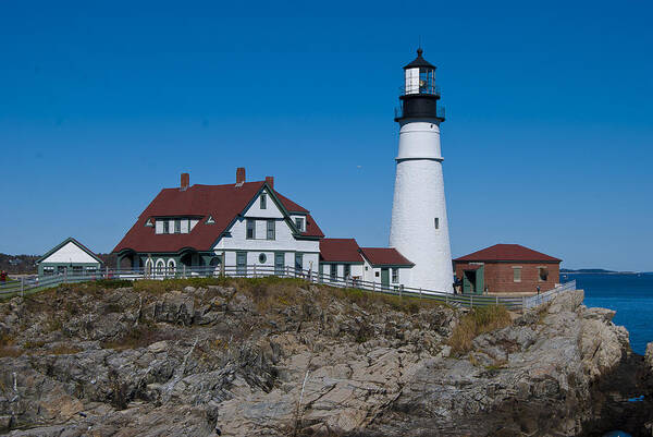 Portland Poster featuring the photograph Portland Head Light by Peggie Strachan
