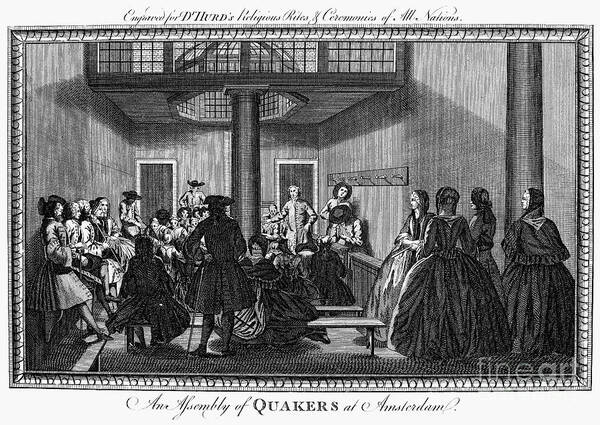 1790 Poster featuring the photograph QUAKER MEETING, c1790 by Granger
