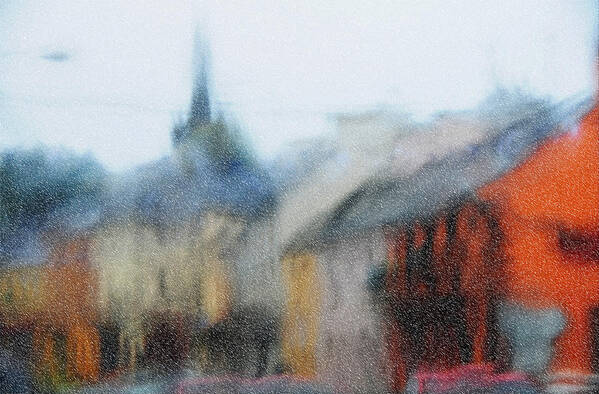 Ireland Poster featuring the photograph Rain. Carrick on Shannon. Impressionism by Jenny Rainbow