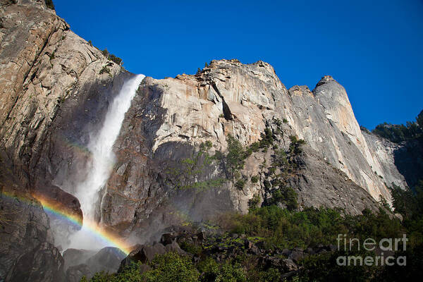 Granite Poster featuring the photograph Rainbow on Bridalveil Fall by Olivier Steiner
