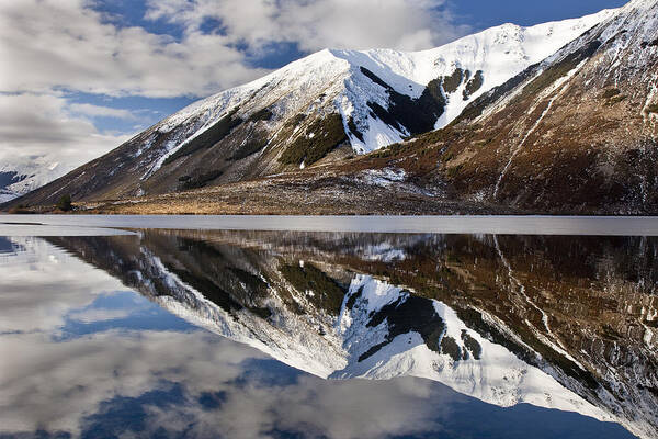 Hhh Poster featuring the photograph Reflection In Lake Pearson, Castle Hill by Colin Monteath