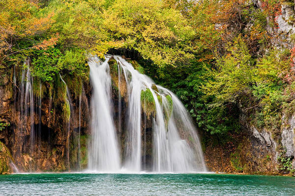 Waterfall Poster featuring the photograph Scenic Waterfall by Artur Bogacki