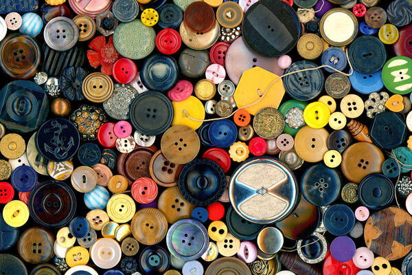 Sewing - Buttons - Lots of white buttons Photograph by Mike Savad - Fine  Art America