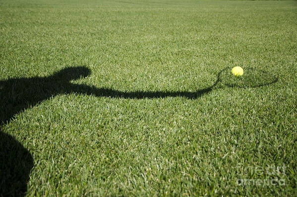 Tennis Poster featuring the photograph Shadow playing tennis by Mats Silvan