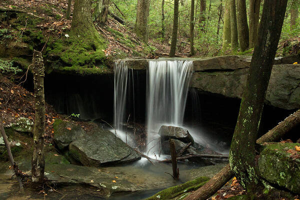 Waterfall Poster featuring the photograph Silken Water Fall 100 by Douglas Barnett