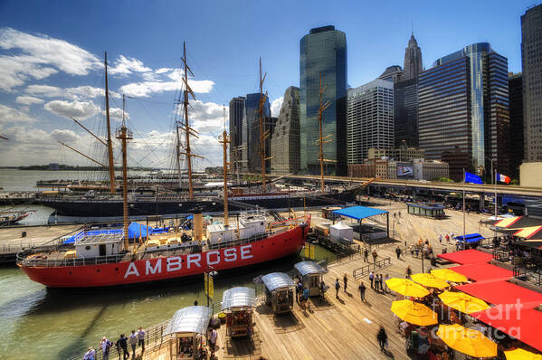 Art Poster featuring the photograph South Street Seaport by Yhun Suarez