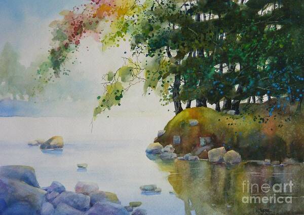 Water Landscpae Poster featuring the painting Spring In Quiet by Celine K Yong