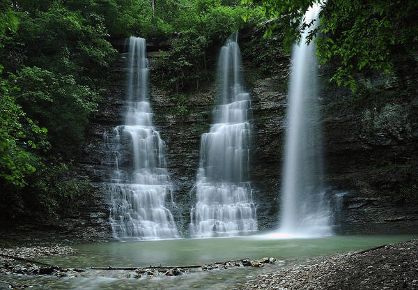 Triple Falls Poster featuring the photograph Springtime at Triple Falls by Renee Hardison