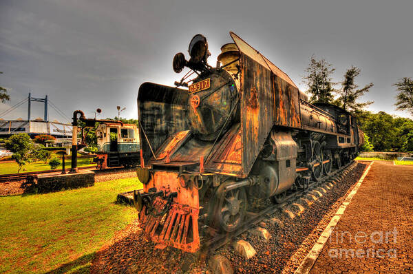 Railway Poster featuring the photograph Steam Engine by Charuhas Images