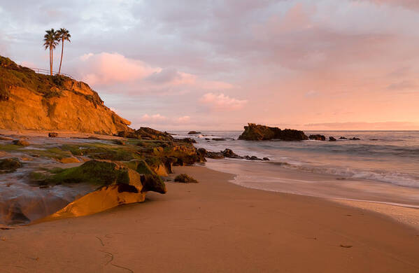 Laguna Beach Poster featuring the photograph Sunset Glow Laguna Beach by Cliff Wassmann