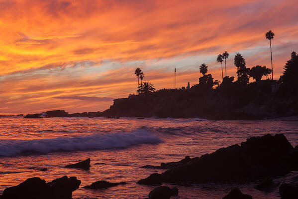 Laguna Beach Poster featuring the photograph Sunset off Laguna Beach by Cliff Wassmann