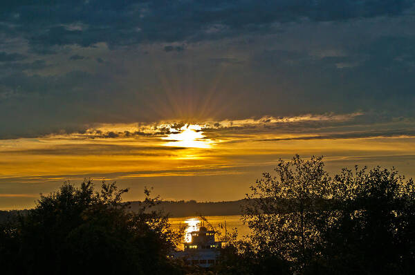 Sunset Poster featuring the photograph Sunset over Steilacoom Bay by Tikvah's Hope