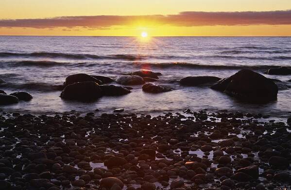 Clouds Poster featuring the photograph Sunset Over Water, Newfoundland, Canada by Bilderbuch