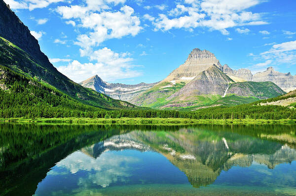 Glacier National Park Poster featuring the photograph Swiftcurrent Reflections by Greg Norrell