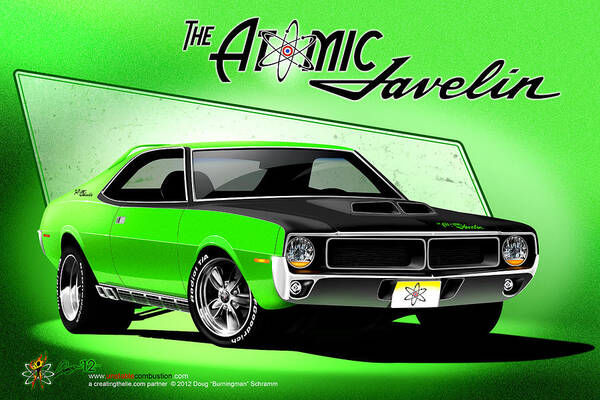 Cars Poster featuring the digital art The Atomic Javelin by Doug Schramm