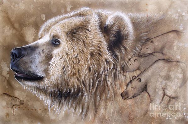 Bear Poster featuring the painting The Source V by Sandi Baker