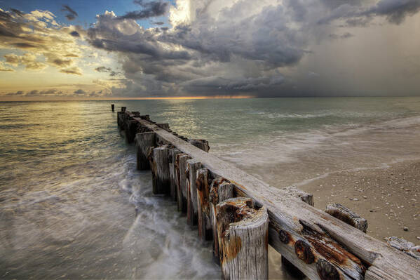 Naples Beach Poster featuring the photograph Time and Tide by Nick Shirghio