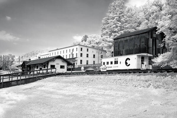 Train Depot Poster featuring the photograph Train Depot by Mary Almond
