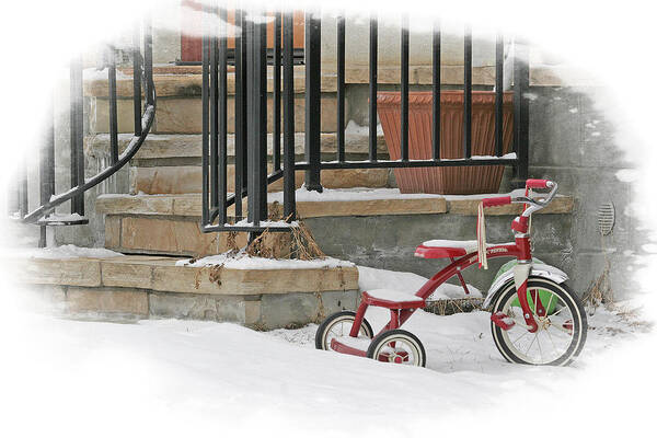 Red Poster featuring the photograph Tricycle by Judy Deist
