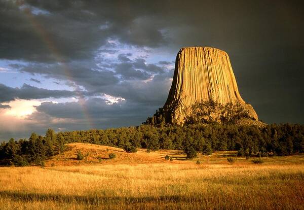 Basalt Outcrop Poster featuring the photograph View Of Devil's Tower, A Basalt Outcrop by Tony Craddock