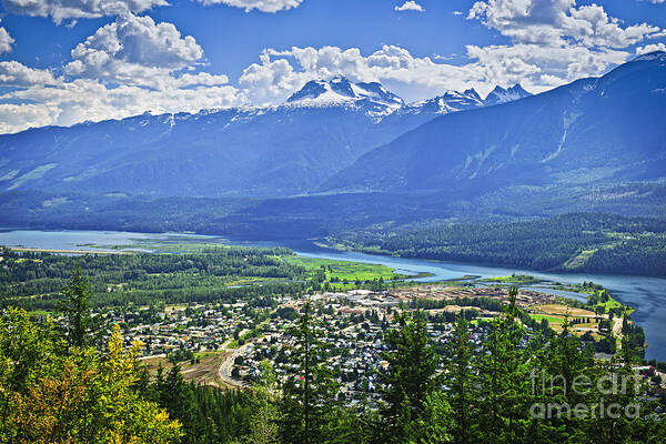 Revelstoke Poster featuring the photograph View of Revelstoke in British Columbia by Elena Elisseeva