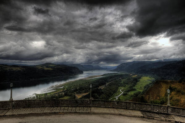 Hdr Poster featuring the photograph Vista House View by Brad Granger