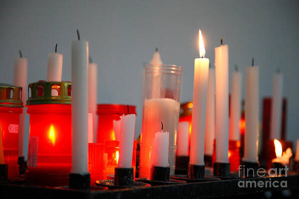 Candles Poster featuring the photograph Votive candles by Gaspar Avila