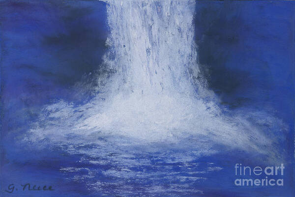 Waterfall Poster featuring the pastel Waterfall by Ginny Neece