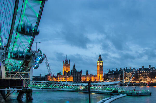 Millennium Wheel Poster featuring the photograph Westminster and The London Eye by Dawn OConnor