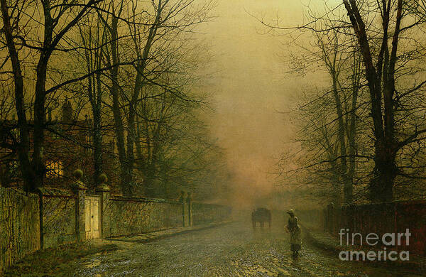 Grimshaw Poster featuring the painting Where the pale moonbeams linger by John Atkinson Grimshaw