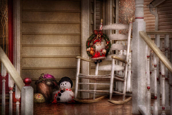Winter Poster featuring the photograph Winter - Metuchen NJ - Waiting for Santa by Mike Savad