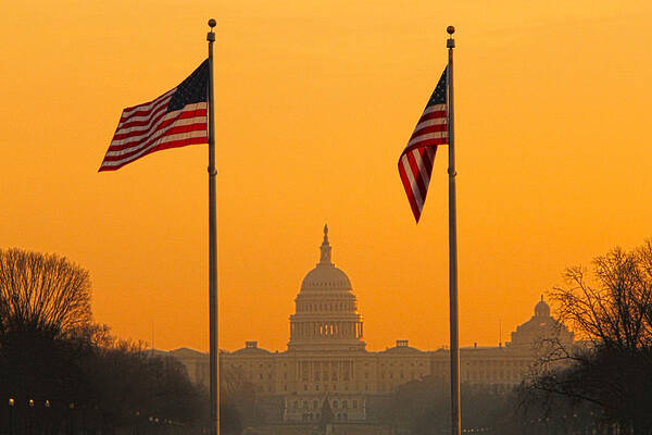 United States Capitol Poster featuring the photograph Capitol Morning by Mitch Cat