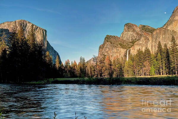 Moon Poster featuring the photograph 1253 Moon Over Yosemite Valley by Steve Sturgill