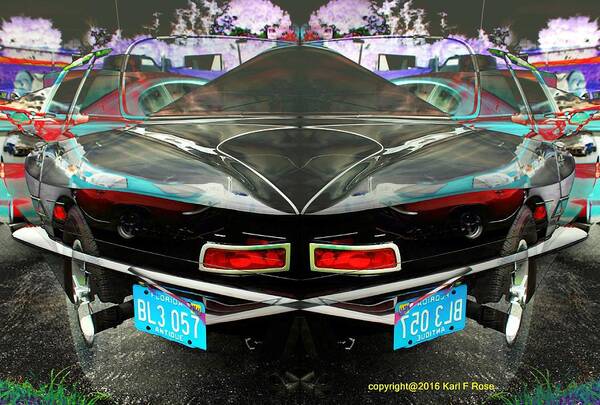 Cars Poster featuring the photograph Abstract black car #1 by Karl Rose