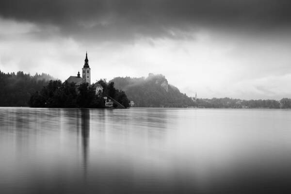 Bled Poster featuring the photograph After the rain at Lake Bled #1 by Ian Middleton
