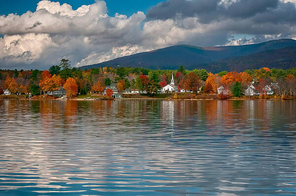New England Poster featuring the photograph Autumn in Melvin Village #1 by Brenda Jacobs