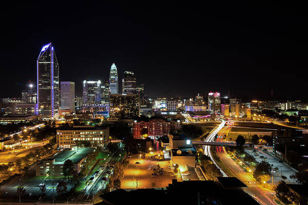 Charlotte Poster featuring the photograph Charlotte Skyline #1 by Serge Skiba