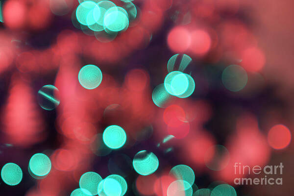 Christmas Poster featuring the photograph Christmas lights in red and green by Patricia Hofmeester