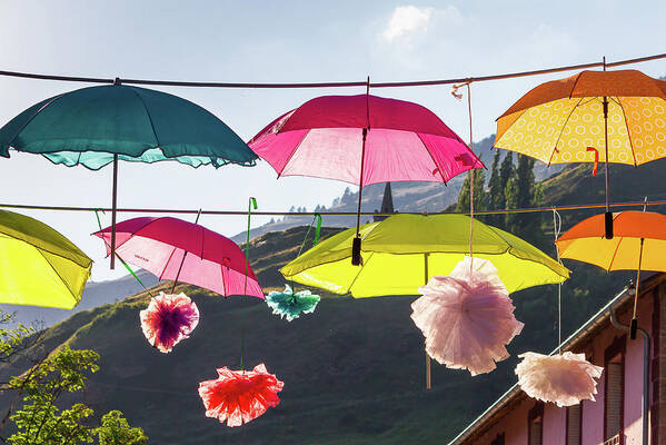 Umbrella Poster featuring the photograph Colored umbrellas # II by Paul MAURICE