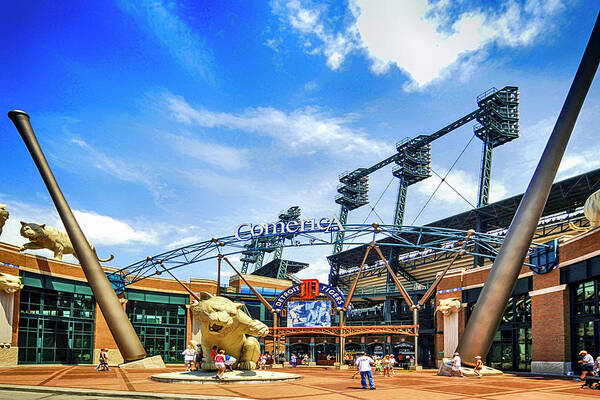Comerica Poster featuring the photograph Comerica Park, Detroit MI #1 by Chris Smith