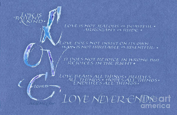 1 Cor 13 Poster featuring the painting 1 Cor 13 Love Never Ends by Judy Dodds